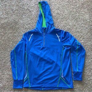 BMW Blue and Green Zip Up Sweater